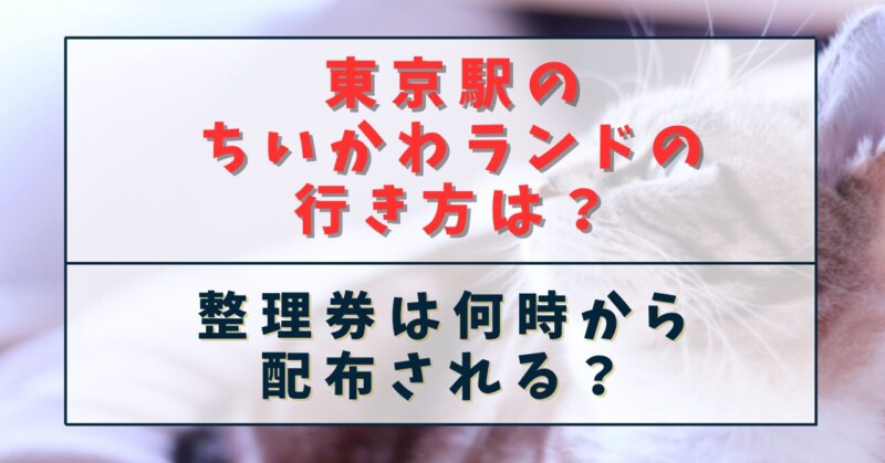 東京駅のちいかわランドの行き方は？